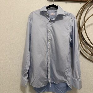 🇮🇹 LUXURY Cordone 1956 Handmade Italian Dress Shirt - Light Blue